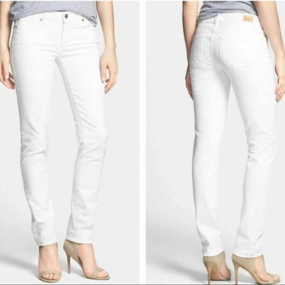 Paige Classic Rise Peg Leg White Jeans Size 27